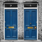 Two Blue Doors in Cambridge